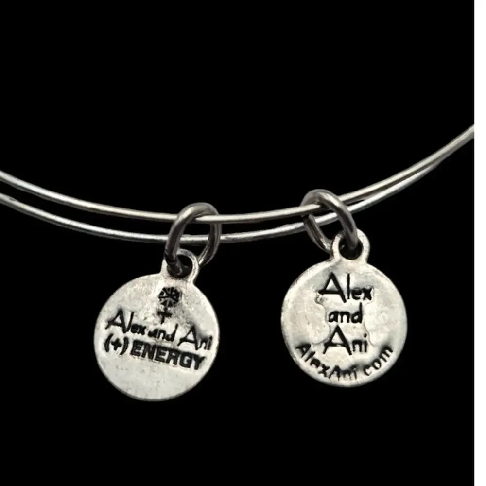 Alex and Ani Beaded Silver-Tone Energy Charm Bracelet - Picture 2 of 9